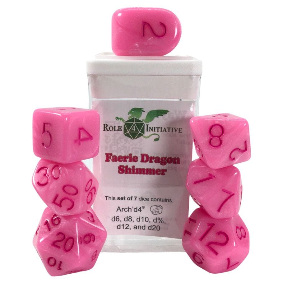 Role 4 Initiative Dice > Role 4 Initiative 7-Set Faerie Dragon Shimmer with Arch'd4 642896818484 R4I503047C