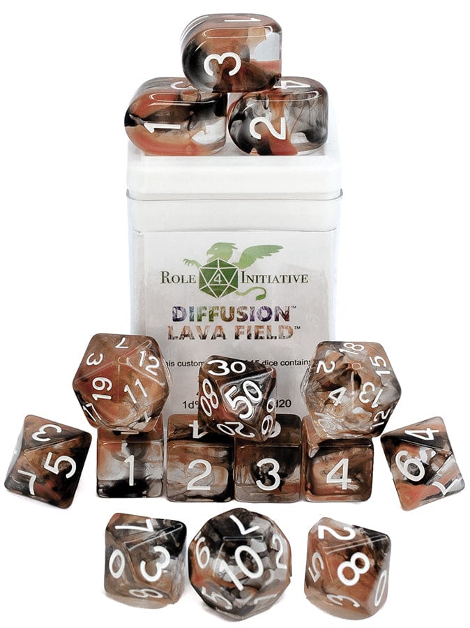 Polyhedral Dice: Diffusion Lava Field - Set of 15