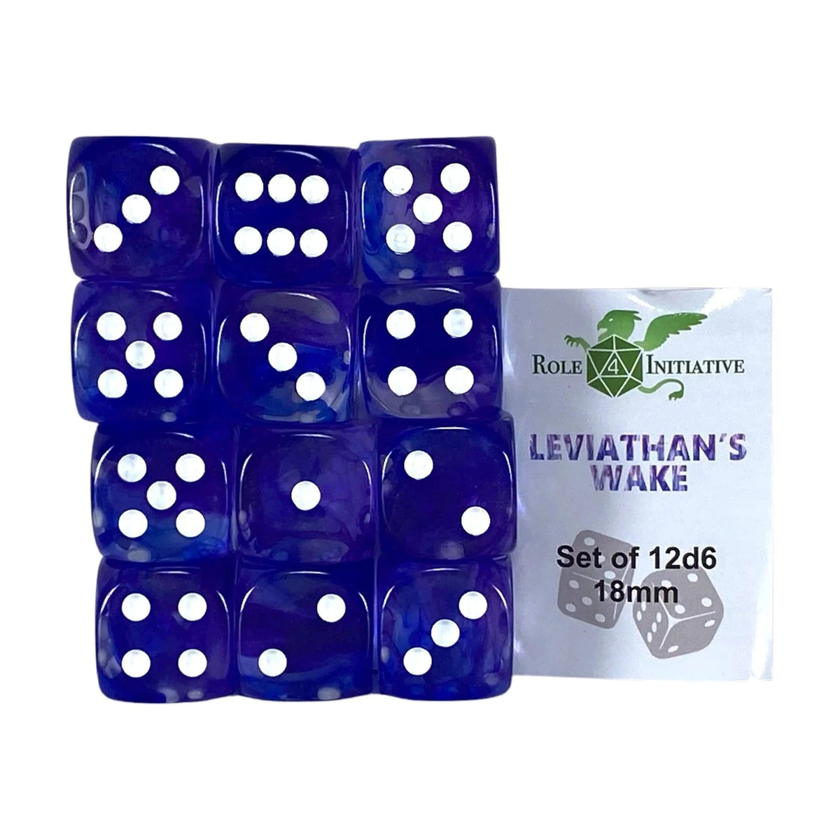 Role 4 Initiative Dice > Role 4 Initiative Role 4 Initiative: 18mm Dice Set - Diffusion Leviathan's Wake (12d6 Pips) 642896839960 50537-12P