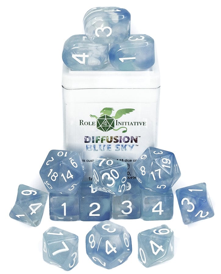 Role 4 Initiative: Polyhedral Dice 15ct - Diffusion Blue Sky