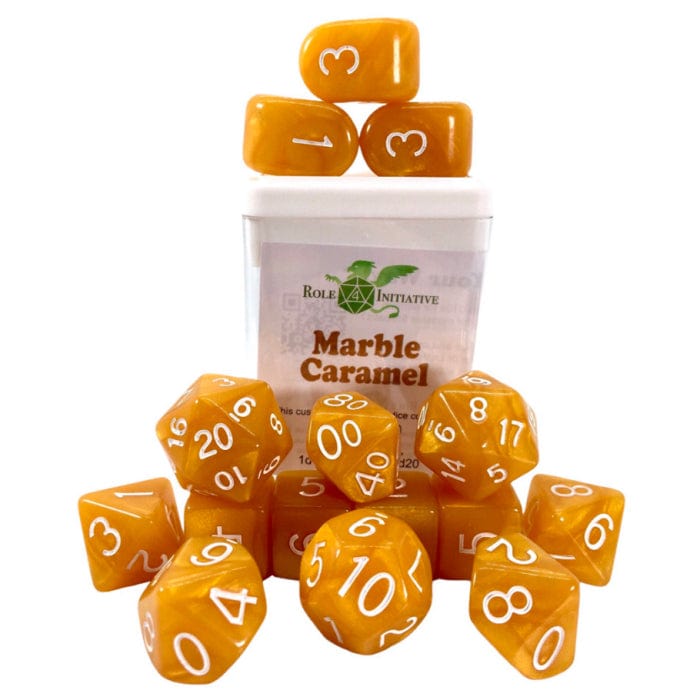 Role 4 Initiative: Polyhedral Dice 15ct - Marble Caramel