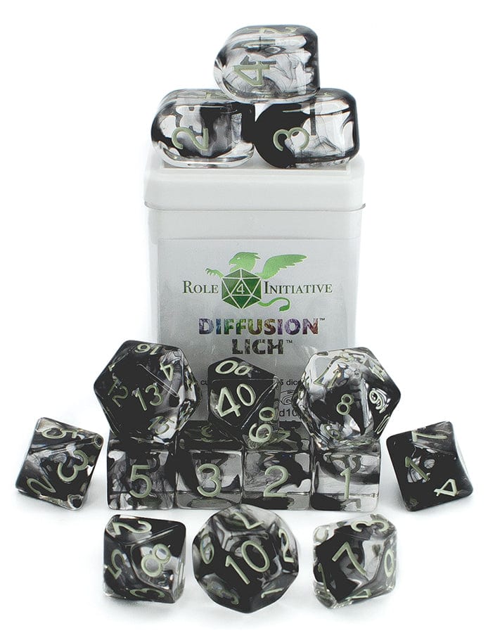 Role 4 Initiative: Polyhedral Dice 15ct -Diffusion Lich