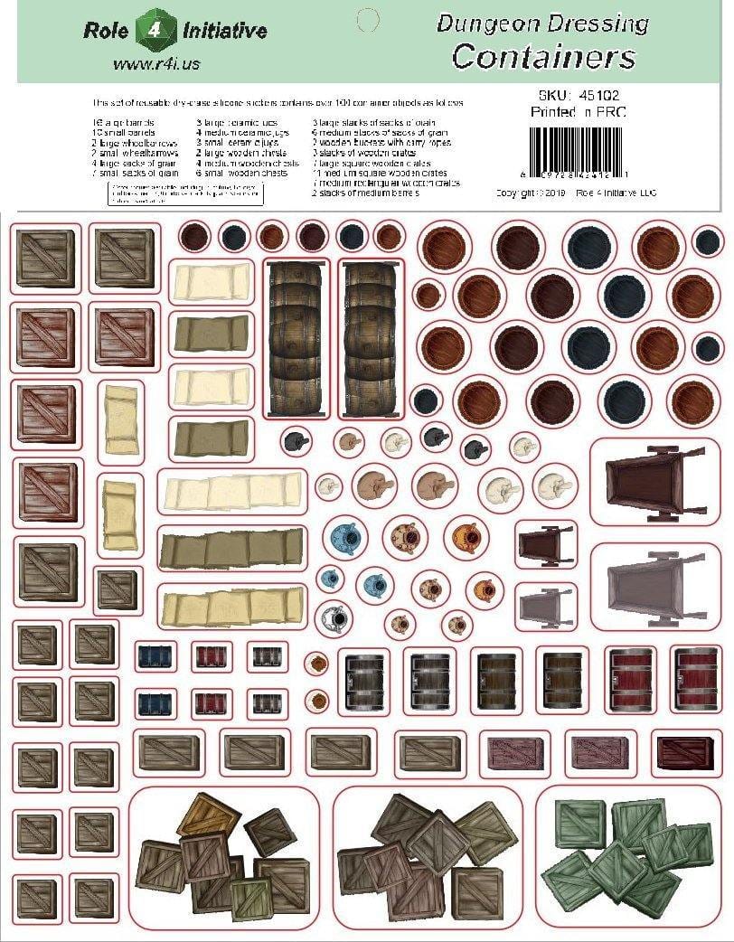 Role 4 Initiative Tabletop Games > Role-Playing Games > Accessories Role 4 Initiative: Dry-Erase Dungeon Dressings - Containers 609728424121 R4I-45102