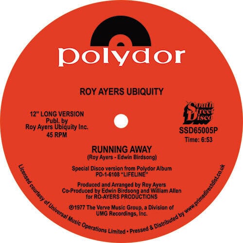 Roy Ayers Ubiquity Music > Vinyl Records Roy Ayers Ubiquity - Running Away /  Love Will Bring Us Back Together 5060202594948 SYHS65005.1
