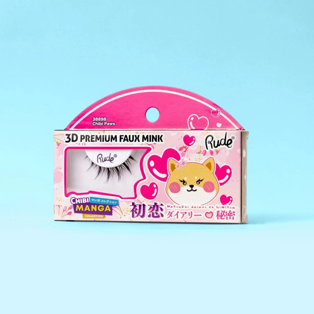 Rude Cosmetics Cosmetics > False Lashes Chibi Paws Rude Cosmetics: 3D Premium Faux Mink Lashes - Chibi Manga 810079388981 38898
