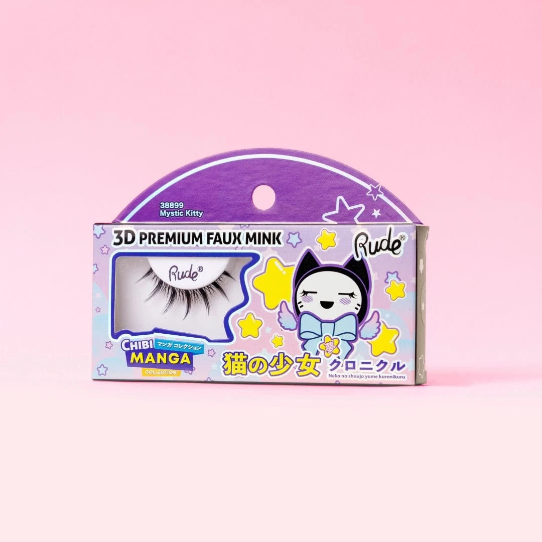 Rude Cosmetics Cosmetics > False Lashes Mystic Kitty Rude Cosmetics: 3D Premium Faux Mink Lashes - Chibi Manga 810079388998 38899