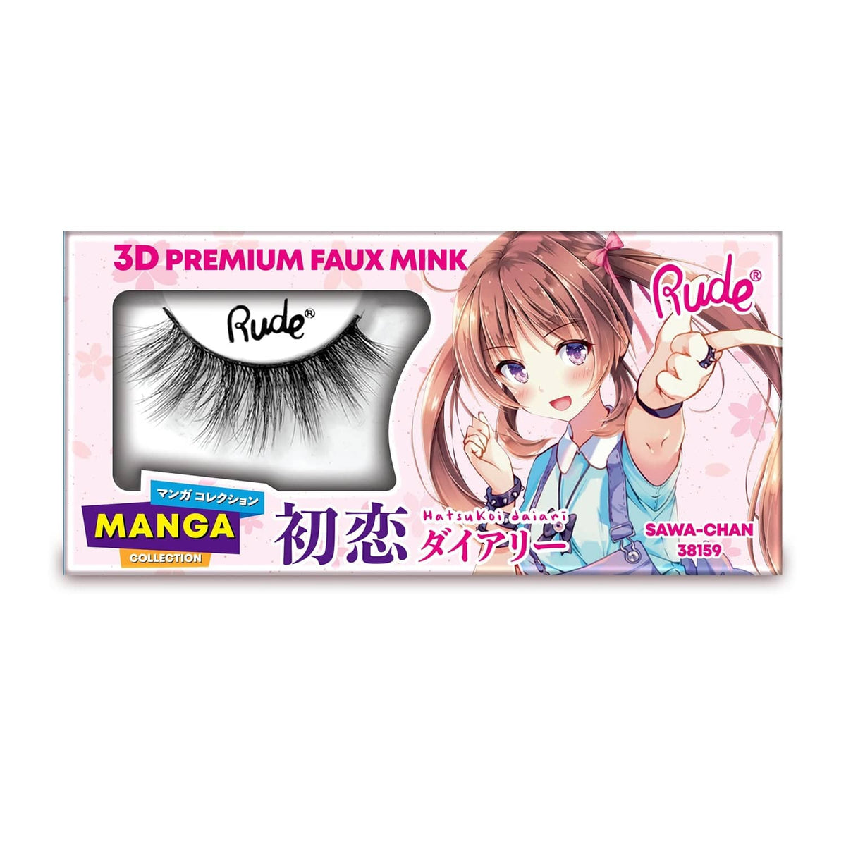 Rude Cosmetics Cosmetics > False Lashes Rude Cosmetics - Manga 3D Faux Mink Lashes - Sawa-Chan 810079381593 38159