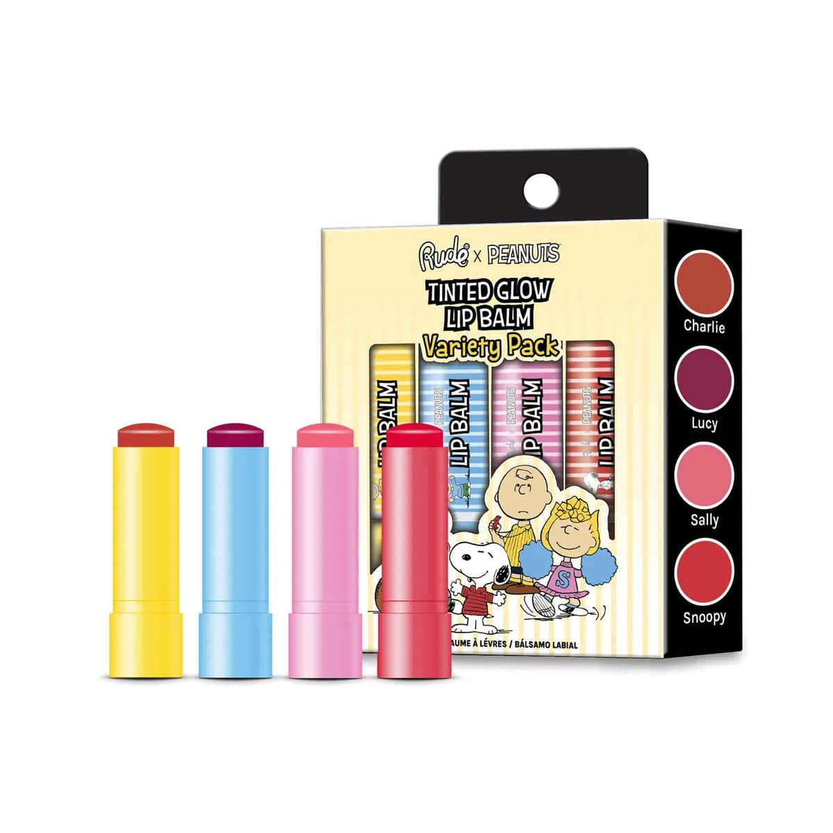 Rude Cosmetics Cosmetics > Lip Balm Peanuts Tinted Glow Lip Balm Variety Pack 810079384907 38490