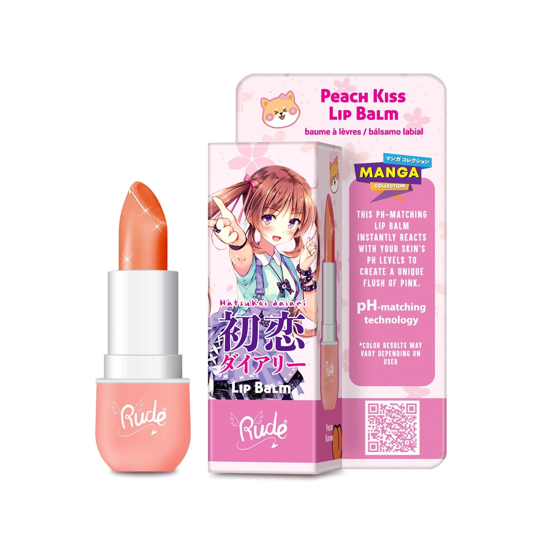 Rude Cosmetics Cosmetics > Lip Balm Rude Cosmetics - Lip Balm - Peach Kiss (Manga Collection) 810079381845 38184