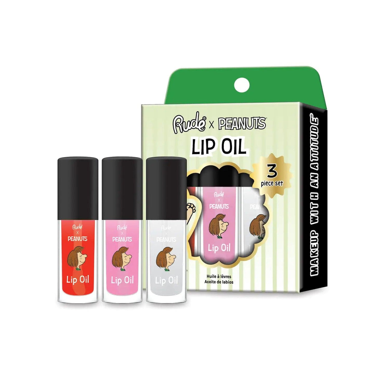 Rude Cosmetics Cosmetics > Lip Oil Peanuts Lip Oil - 3 Piece Set 810079384846 38484