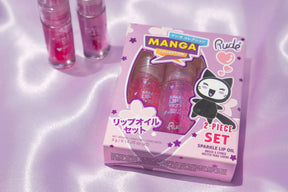 Rude Cosmetics Cosmetics > Lip Oil Strawberry / Grape Rude Cosmetics: Manga Collection - Sparkle Lip Oil Duo 810079386901 38690