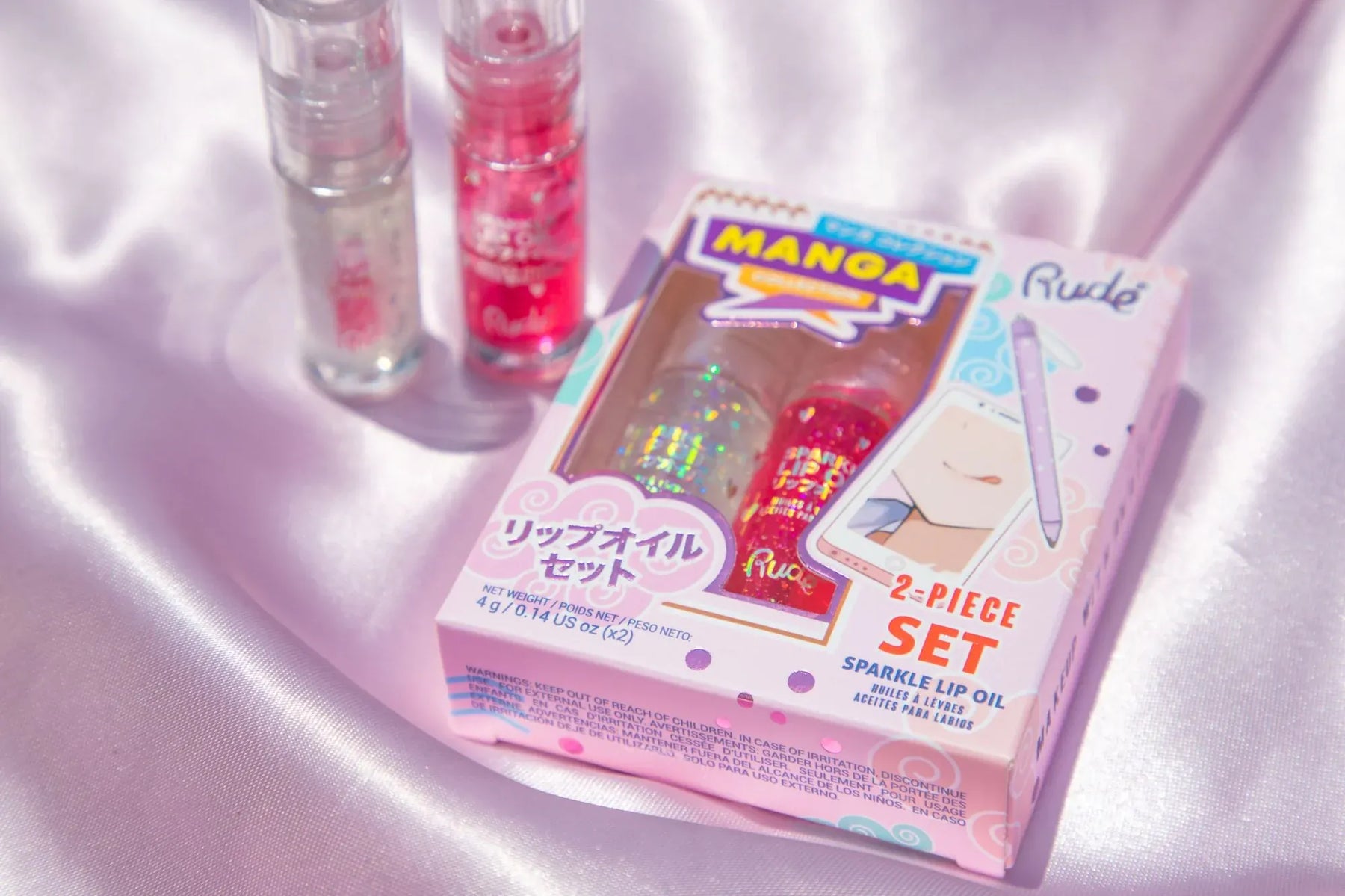 Rude Cosmetics Cosmetics > Lip Oil Watermelon / Mint Rude Cosmetics: Manga Collection - Sparkle Lip Oil Duo 810079386895 38689