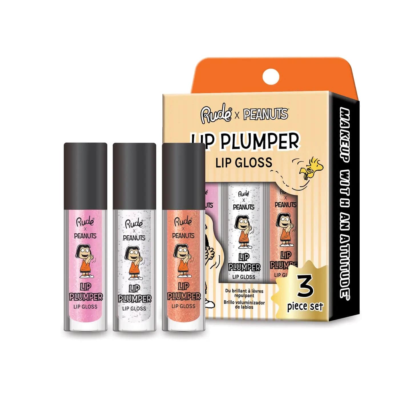 Rude Cosmetics Cosmetics > Lips Peanuts Lip Plumper Gloss - 3 Piece Set 810079384853 38485