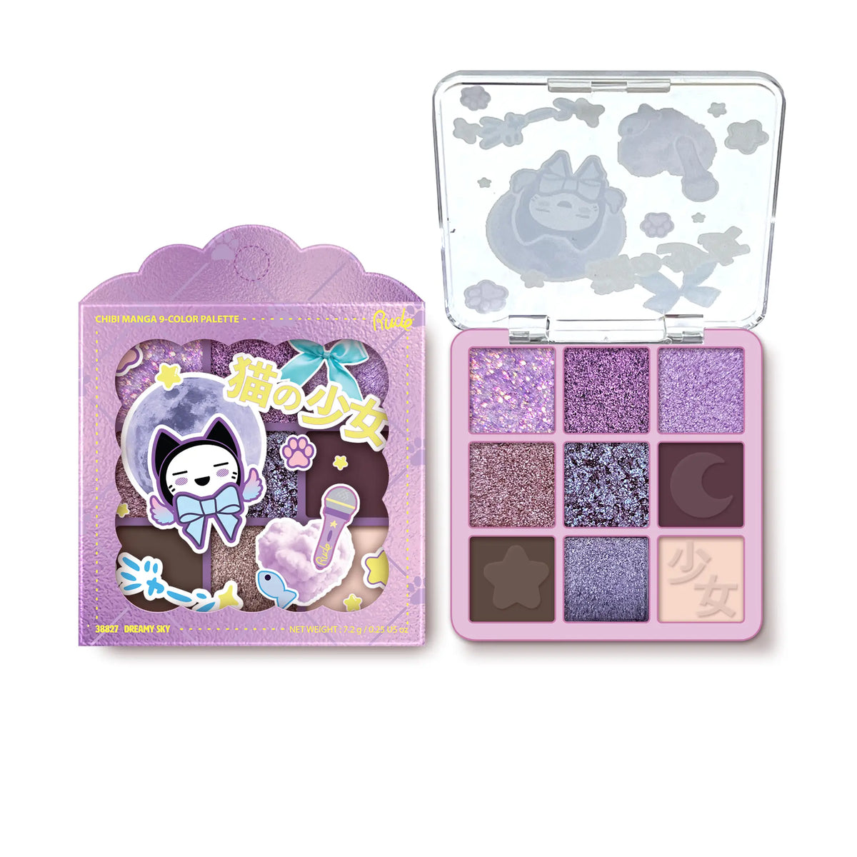 Rude Cosmetics Cosmetics > Palettes Dreamy Sky Rude Cosmetics: Chibi Manga - 9-Color Eyeshadow Palette 810079388271 38827