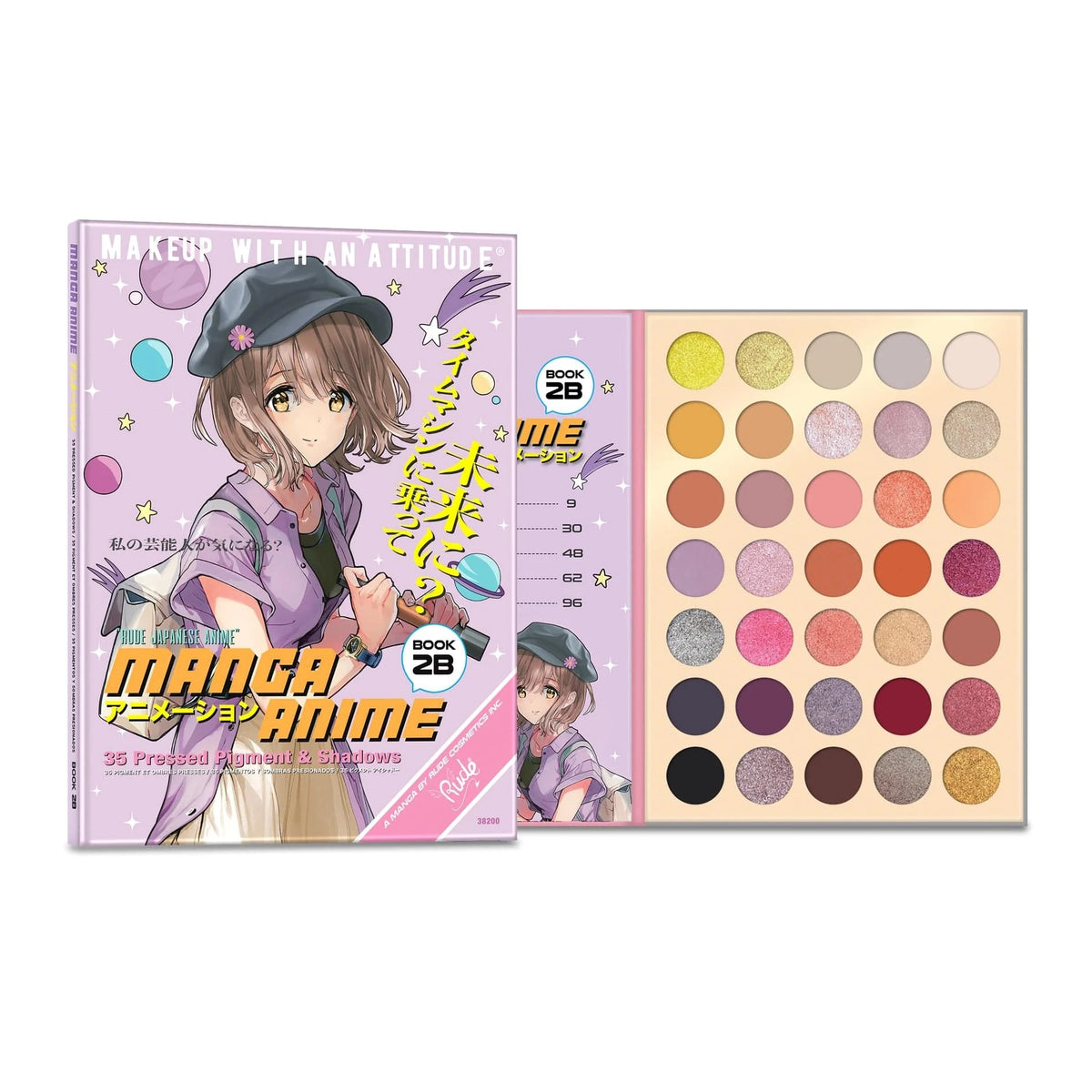 Rude Cosmetics Cosmetics > Palettes Rude Cosmetics: Manga Anime Pigments & Shadows Book - 2B 810079382002 38200