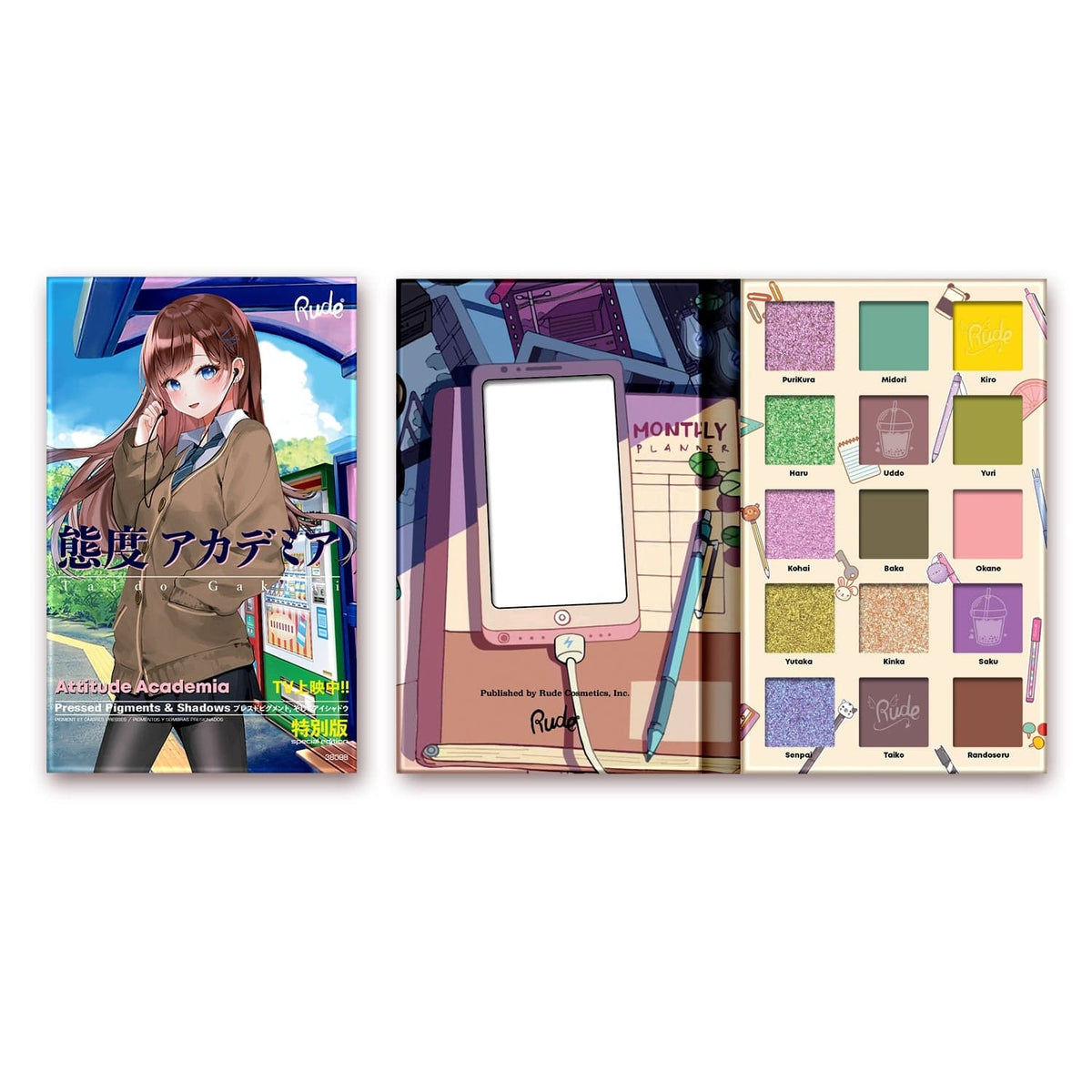 Rude Cosmetics Cosmetics > Palettes Rude Cosmetics - Manga Collection - Attitude Academia 810079380985 38098