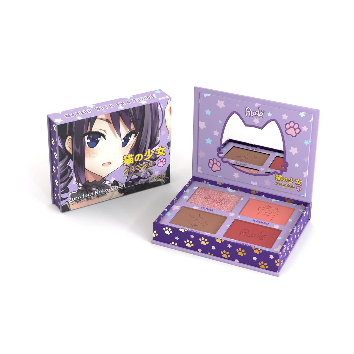 Rude Cosmetics Cosmetics > Palettes Rude Cosmetics - Manga Face Palette - Purr-fect Neko-Chan 810079383481 38348