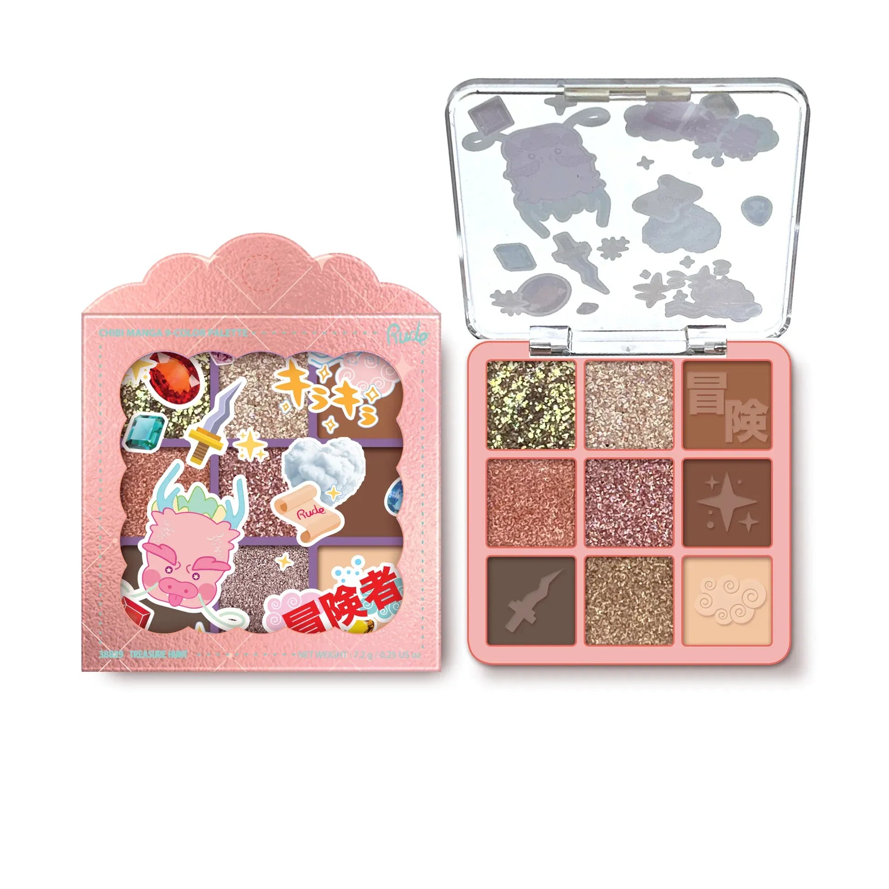 Rude Cosmetics Cosmetics > Palettes Treasure Hunt Rude Cosmetics: Chibi Manga - 9-Color Eyeshadow Palette 810079388295 38829