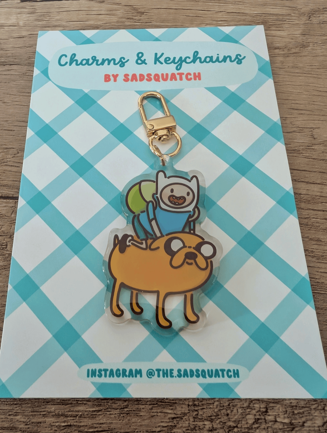 Sadsquatch Miscellaneous > Keychains Finn and Jake - Adventure Time Charm Keychain CHARM-FINNJ