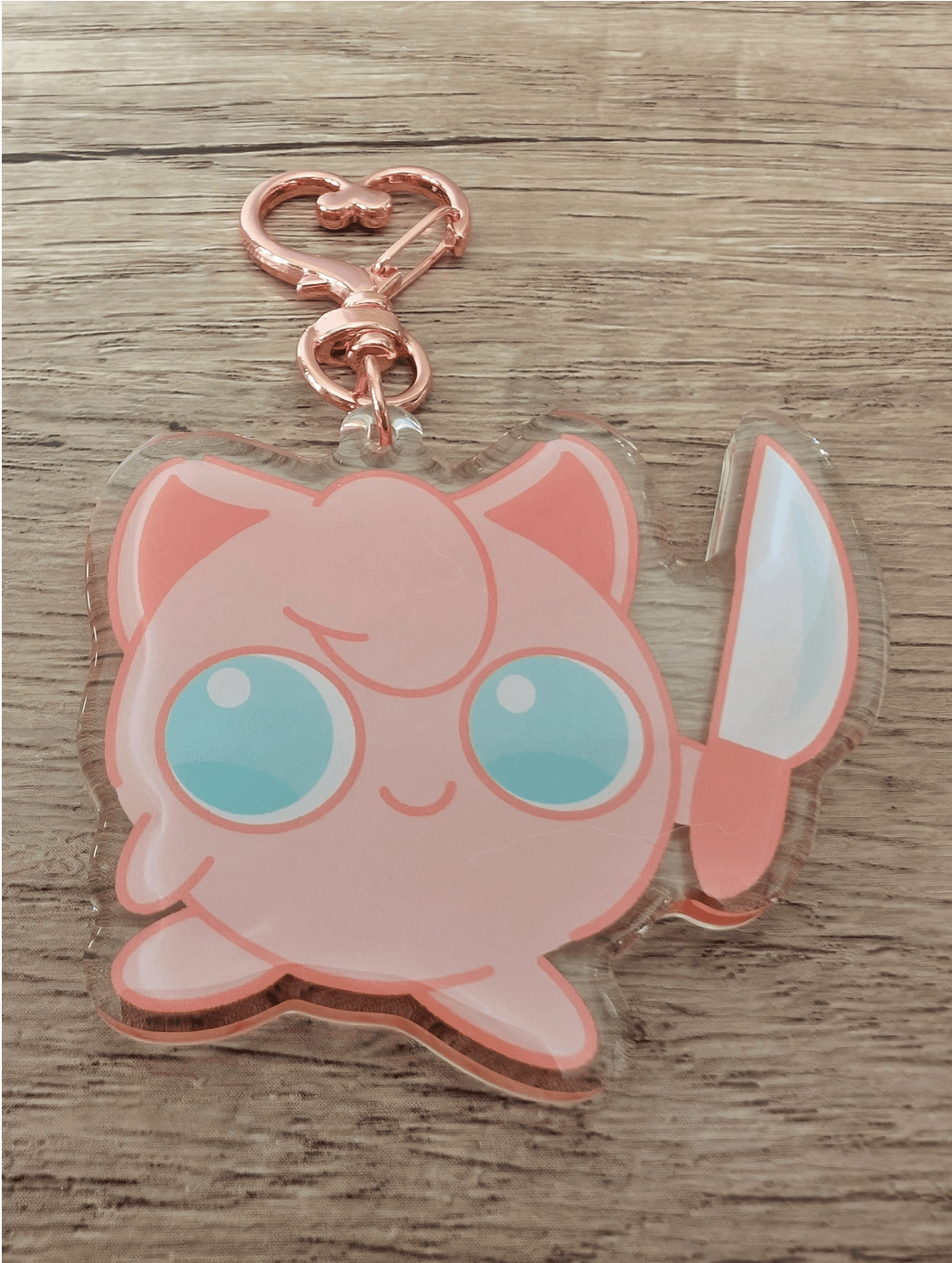 Sadsquatch Miscellaneous > Keychains Mischievous Jigglypuff - Cute Kawaii Pokemon Charm Keychain CHARM-JIGLY-GLTTR