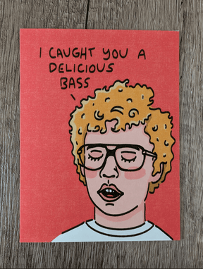 Sadsquatch Non-Collectible Card A Delicious Bass - Cute Napoleon Dynamite Love Card CARDS-BASS