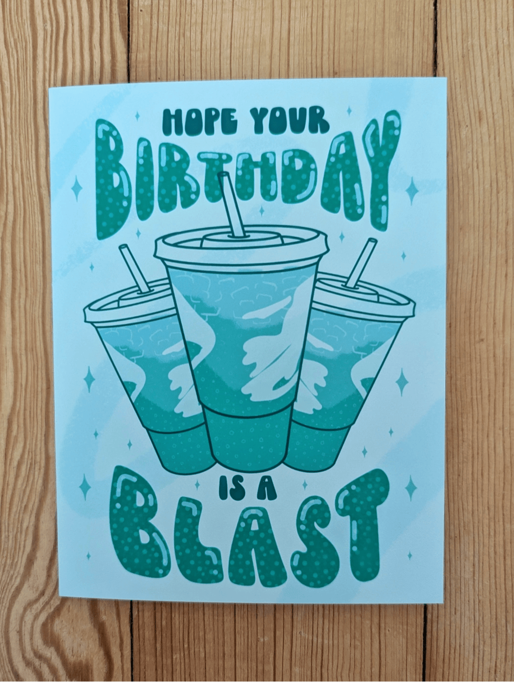 Sadsquatch Non-Collectible Card Hope Your Birthday Is Blast - Cute Baja Blast Taco Bell Card CARDS-BAJA