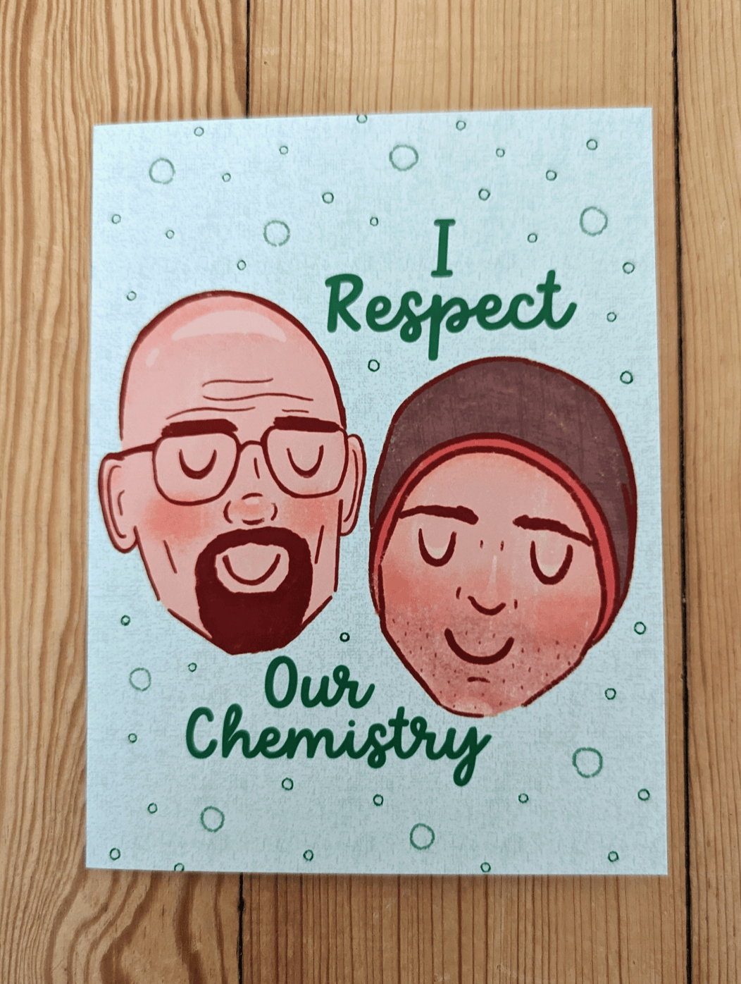 Sadsquatch Non-Collectible Card I Respect Our Chemistry - Cute Breaking Bad Love Friend Card CARDS-RSPCT