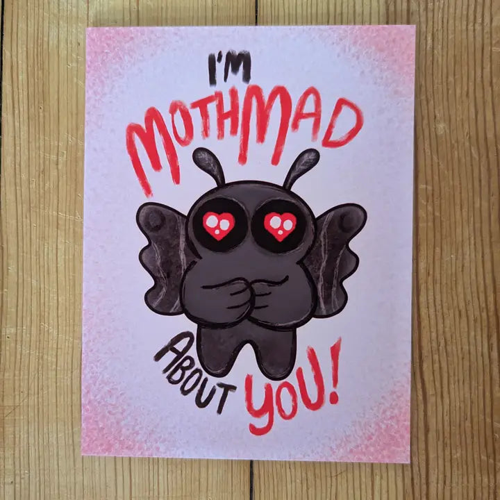 Sadsquatch Stationery > Greeting Cards Mothmad About You Card CARDS-MOTHM