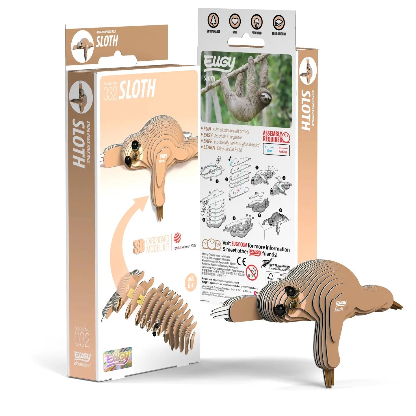 Safari, Ltd. Puzzles > 3D Puzzles Eugy: 3D Puzzle - Sloth 9421035150309 105613