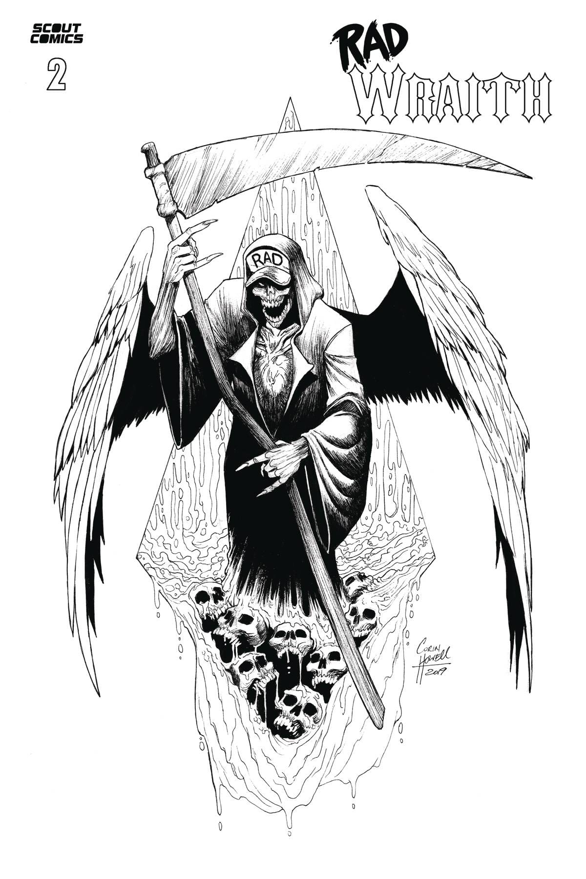Scout Comics Comic Books RAD WRAITH DOUBLE FEATURE #2 CVR B CORIN HOWELL B&W 02221171721800221 SEP231970