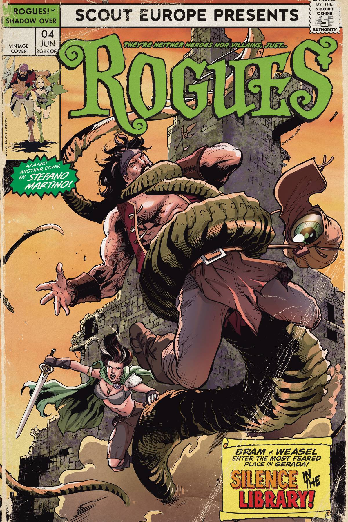 SCOUT EUROPE Comic Books ROGUES #4 CVR B STEFANO MARTINO DISTRESSED ED 02221172221200421 APR241802