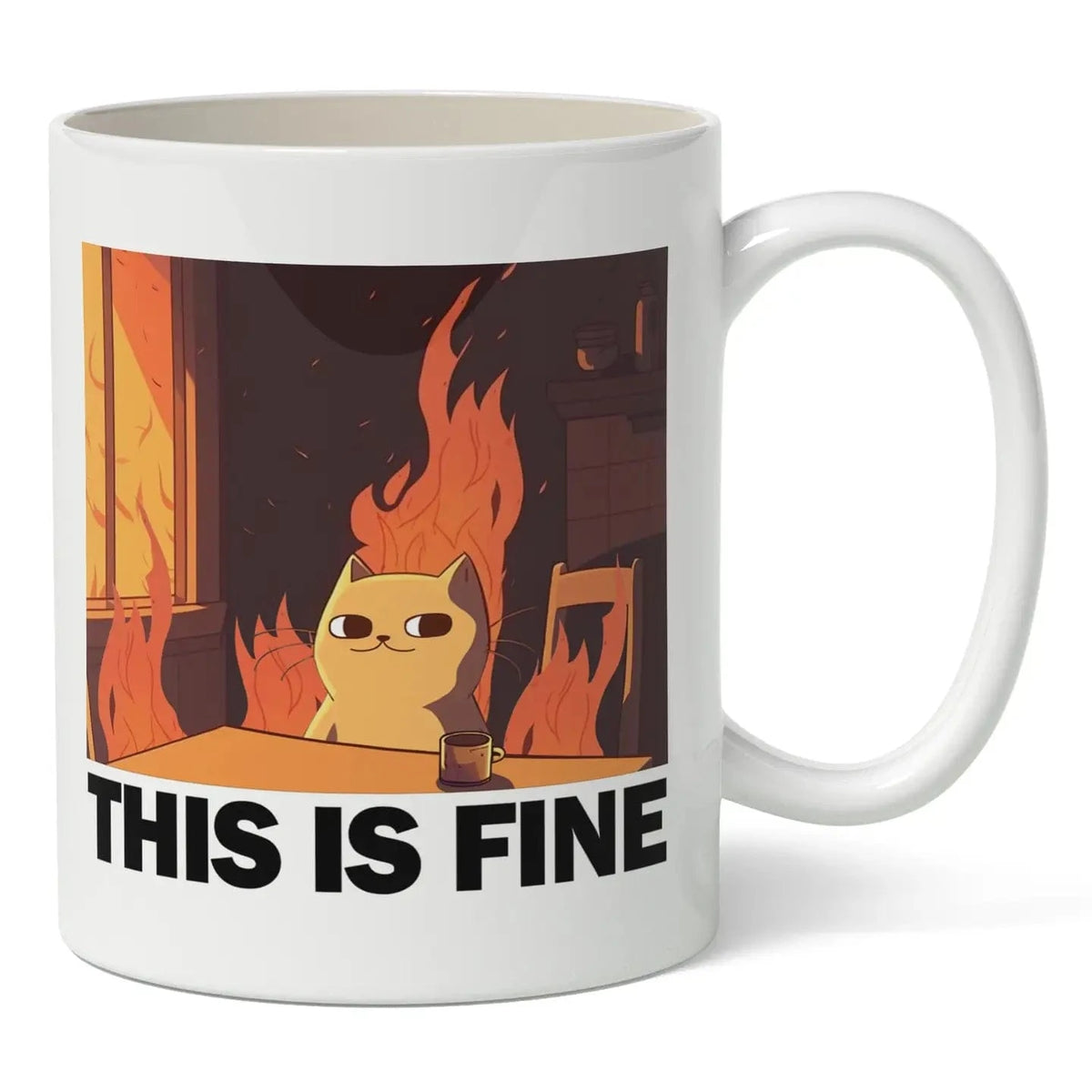 Shady Front Home > Drinkware > Mugs Shady Front: Mug - This Is Fine Cat 34184444 THISISFINEMUG022924
