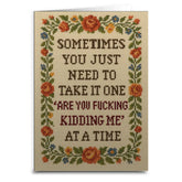 Shady Front Stationery > Greeting Cards One "Are You F--King Kidding Me" At A Time Greeting Card AREYOUFNGKIDDINGCARD081425