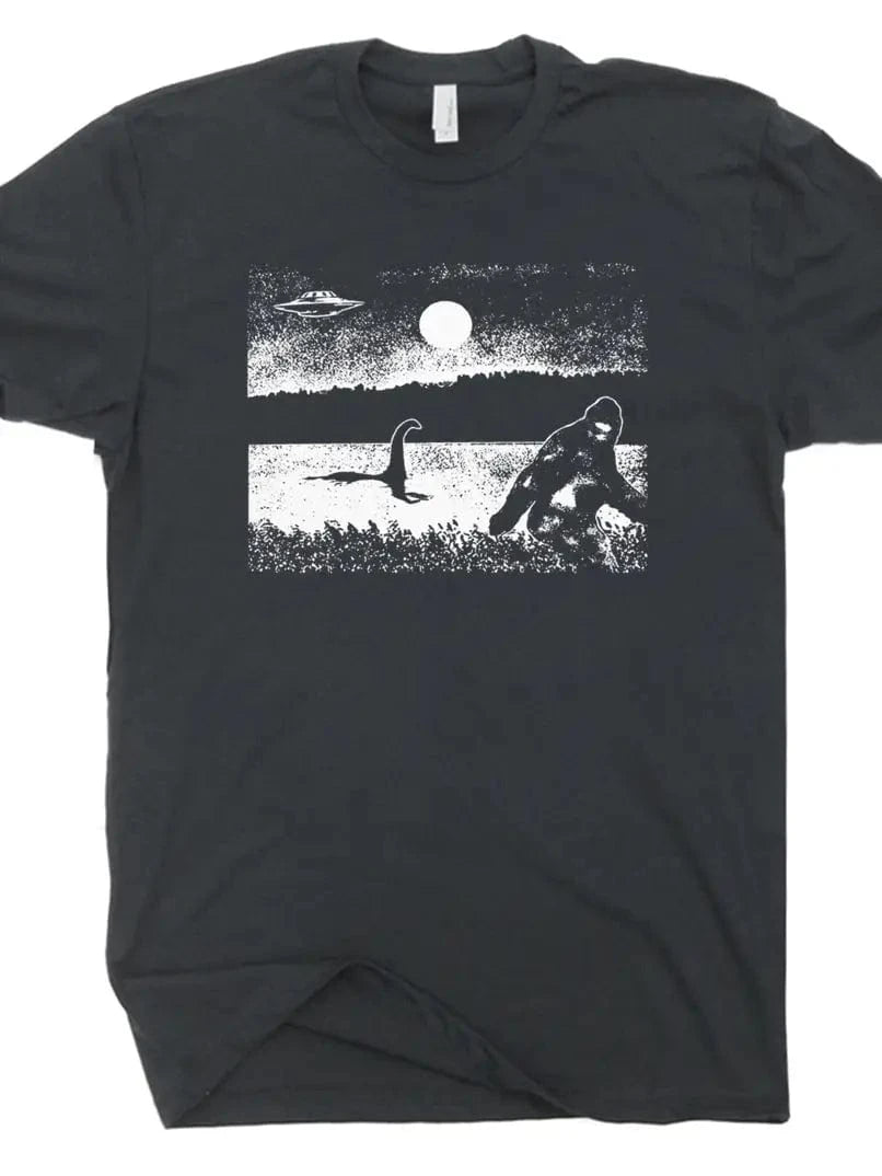 Shirtmandude Co Apparel > T-shirts T-SHIRT: Bigfoot Loch Ness Monster