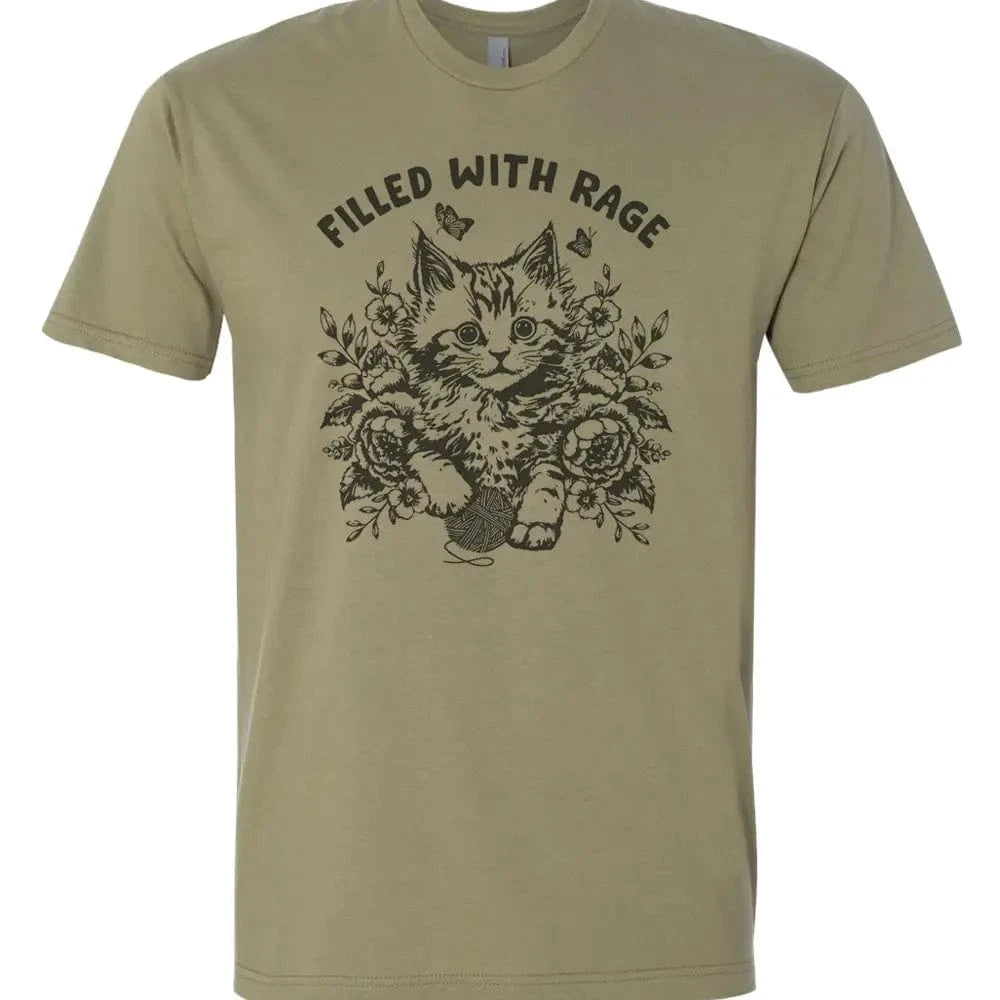 Shirtmandude Co Apparel > T-shirts T-SHIRT: Filled with Rage Cute Cat