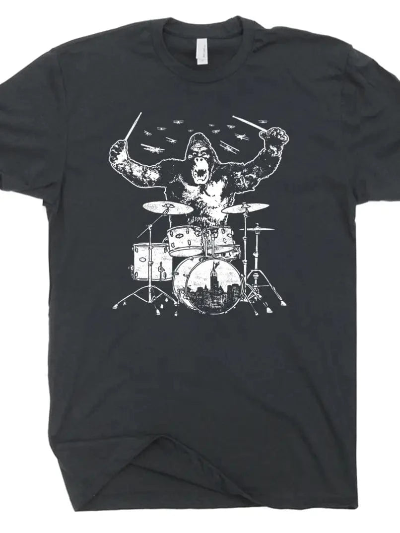 Shirtmandude Co Apparel > T-shirts T-SHIRT: Kong Playing Drums