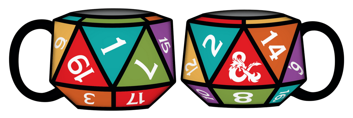 Silver Buffalo Dungeons & Dragons D20 Die Ceramic 3D Sculpted Mug 840298952175 DAD7123D : DAD7123D-CI012SB