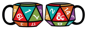Silver Buffalo Dungeons & Dragons D20 Die Ceramic 3D Sculpted Mug 840298952175 DAD7123D : DAD7123D-CI012SB
