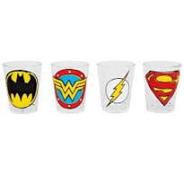 Silver Buffalo Home > Drinkware > Mugs DC COMICS SKETCH LOGO: 4PC MINI GLASS SET, 1.5OZ 812286037133 DC131264