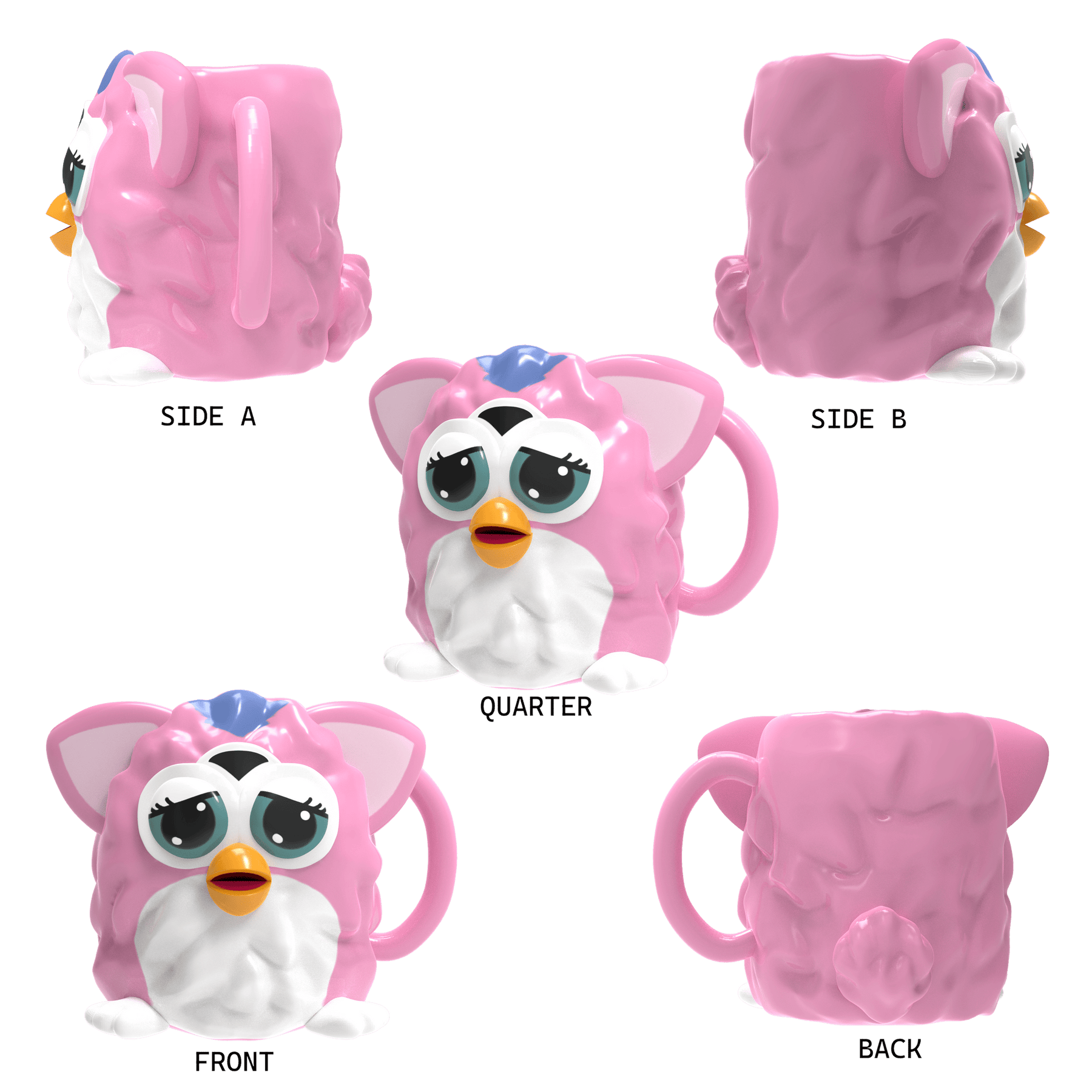 Silver Buffalo Home > Drinkware > Mugs Furby Pink Ceramic 3D Sculpted Mug 840298930852 FUR8043D