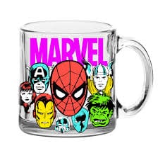 Silver Buffalo Home > Drinkware > Mugs MARVEL COMICS: RETRO CHARACTER FACES - GLASS COFFEE MUG, 17.5 OZ 840298907205 MC16266A