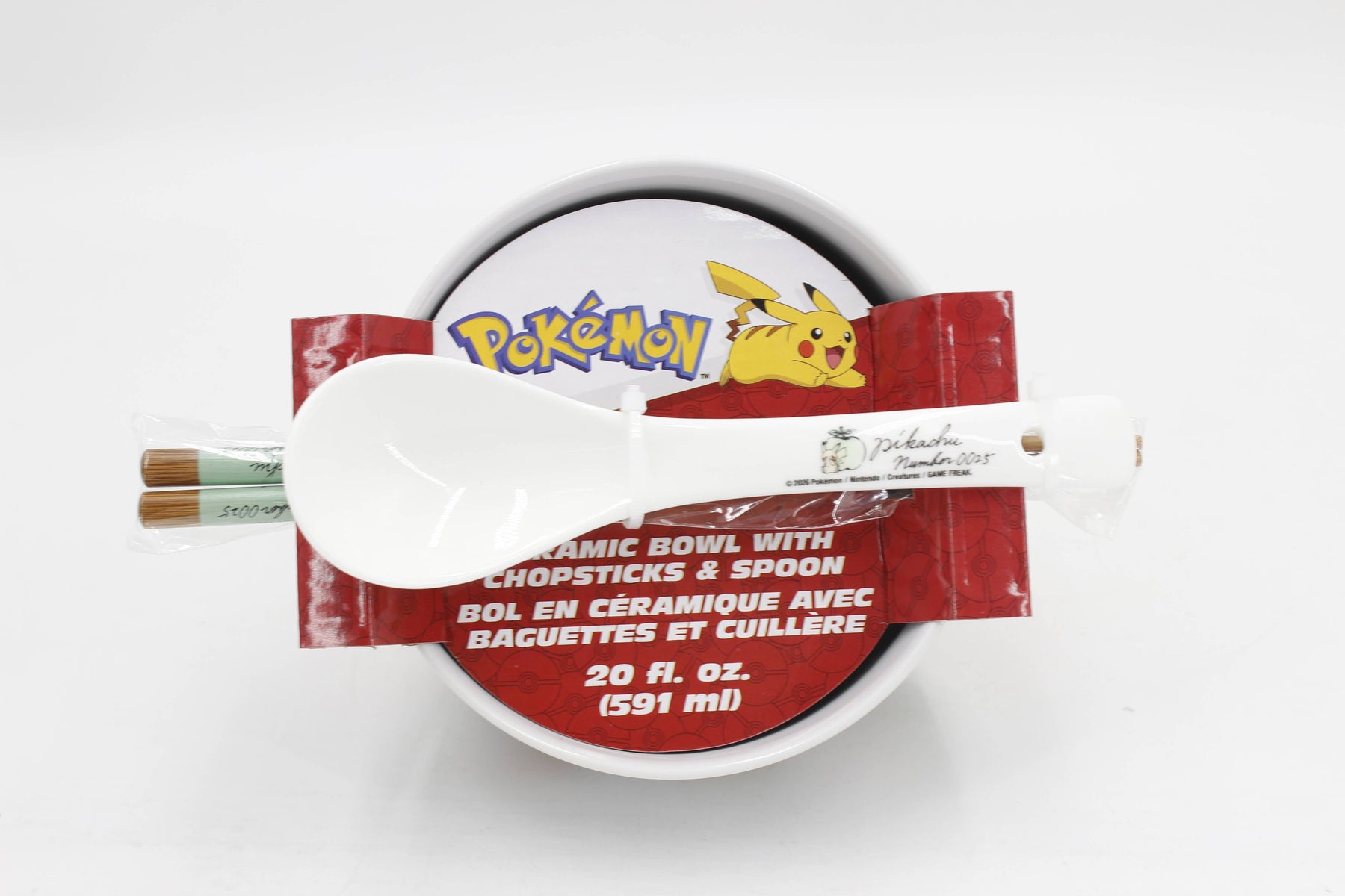 Silver Buffalo Pokémon Pikachu Fruit Script 20oz Ceramic Ramen Bowl 840298942664 PK1915RE : PK1915RE-CI012SB