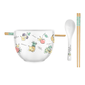Silver Buffalo Pokémon Pikachu Fruit Script 20oz Ceramic Ramen Bowl 840298942664 PK1915RE : PK1915RE-CI012SB