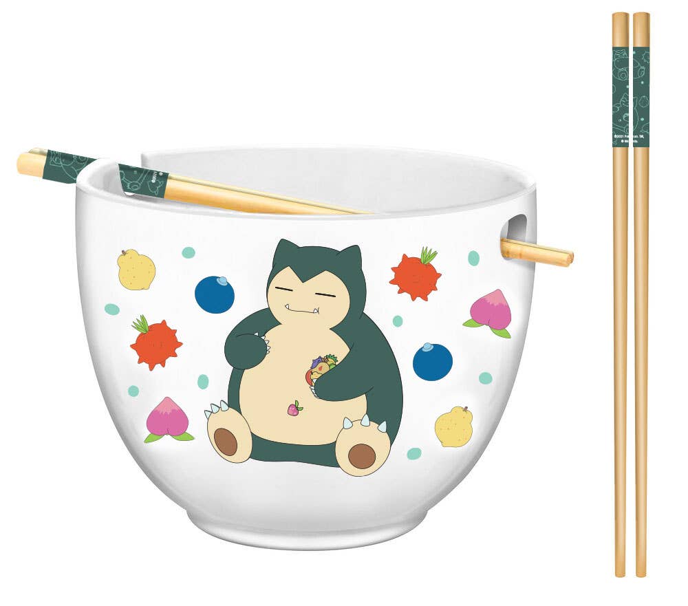 Silver Buffalo Pokemon Snorlax Ramen Bowl with Chopsticks 840298913817 PK1533KD : PK1533KD-CI012SB