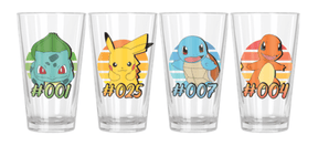 Silver Buffalo Pokemon Starter Gradients  4pc. 16oz. Pint Glass Set 840298950232 PK152962 : PK152962-CI004SB
