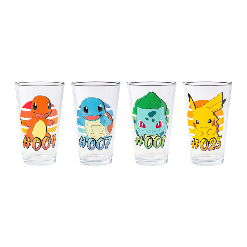 Silver Buffalo Pokemon Starter Gradients  4pc. 16oz. Pint Glass Set 840298950232 PK152962 : PK152962-CI004SB