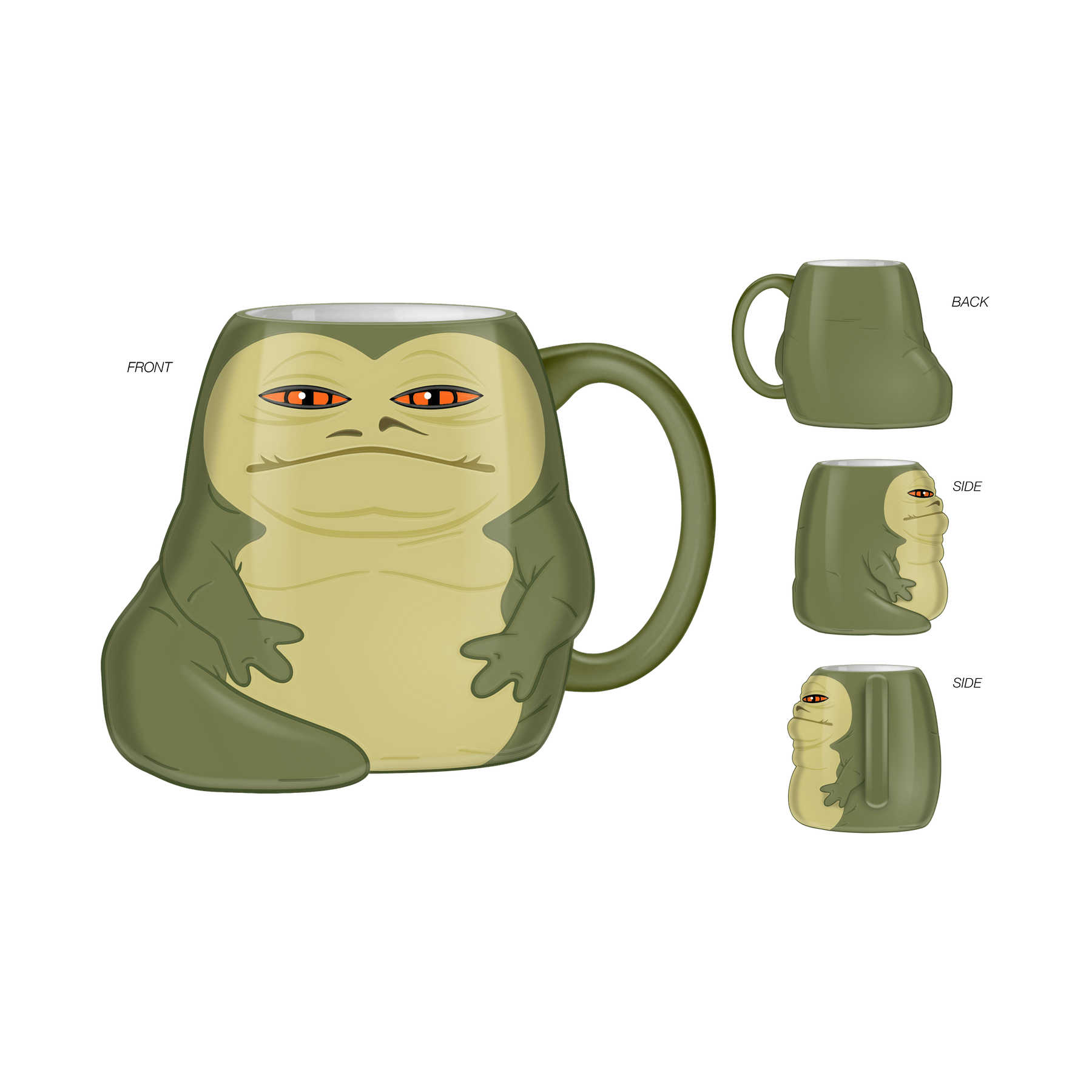 Silver Buffalo Star War Jabba the Hut Ceramic 3D Sculpted Mug 840298900817 SW17013D : SW17013D-CI012SB