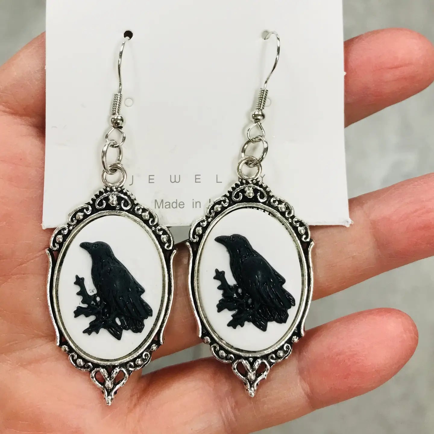 SimpleNGreat Apparel Black Crow Earrings (Acrylic)