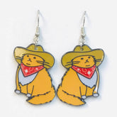 SimpleNGreat Apparel Cowboy Cat Earrings (Acrylic)