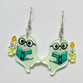 SimpleNGreat Apparel Ghost with Glasses, Lamp and Book Earrings 92193276